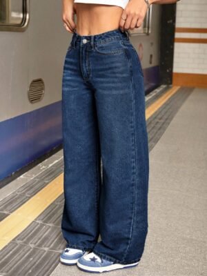 SHEIN Women’s Petite Loose Jeans with Pockets – Casual & Versatile