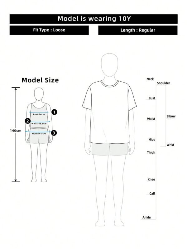 SHEIN Girlism Tween Girls Black & White 2 In 1 Butterfly Print Contrast Color T-Shirt, Asymmetric Design, Loose, Casual, Sporty Style