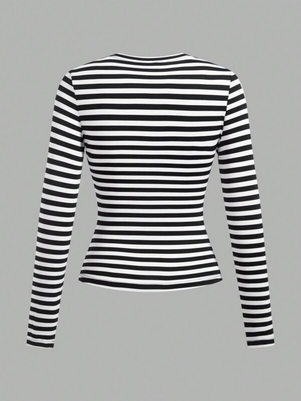 http___img.ltwebstatic.com_images3_pi_2024_10_30_46_1730271011a3a1bacc300d64b657cbdd0bb4f58be1 SHEIN EZwear 3pcs/Set Women Casual Round Neck Striped Solid Color Long Sleeve Tight Fit Tee Fall Clothes