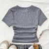 http___img.ltwebstatic.com_v4_j_pi_2026_01_06_87_1767671020d64acaddcbb63e357ee4b84ecbfd9836 SHEIN Tween Girls' Dark Gray Ribbed Knit Solid Color Star Pattern Ruched Waist Short Sleeve T-Shirt, Suitable For Casual Wear