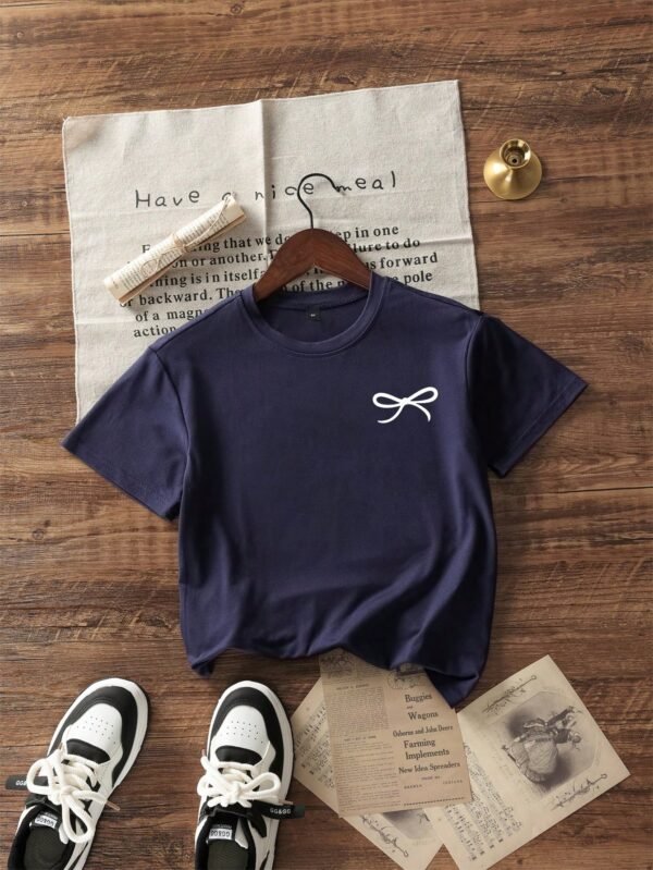 Tween Girls' Casual Pink Graphic Print Crew Neck Short Sleeve T-Shirt, Summer Top