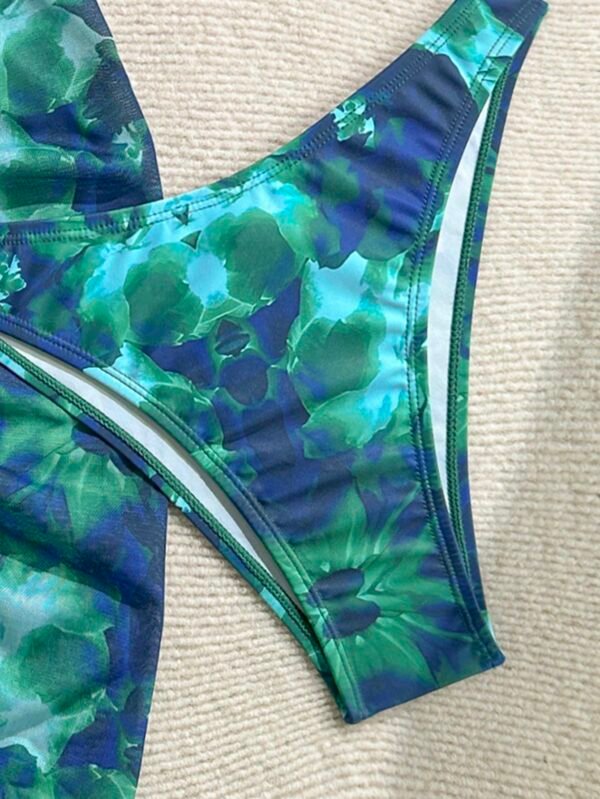 Soleia Holiday Outfits Summer Outfits Vacation Outfits Woman Summer Outfits For Women Bathing Suits For Women Women's Summer Beach Floral Print Halter Tie Sexy Bikini Swimsuit Set With Cover Up And Half Skirt