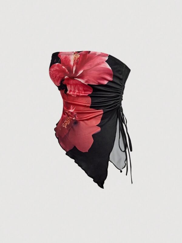 http___img.ltwebstatic.com_v4_j_pi_2025_08_28_95_1756347633727b182f741ffd22c98e536b1569a1eb Amazing SHEIN MOD 3pcs/Set Vintage Print Cropped Top With Side Tie Waist, Casual Wear,Vintage Top,Tea Party,Going Out,Old Money, Flower Tube Top,Summer Vacation,Holiday,Beach,Carnival Costume,Spring