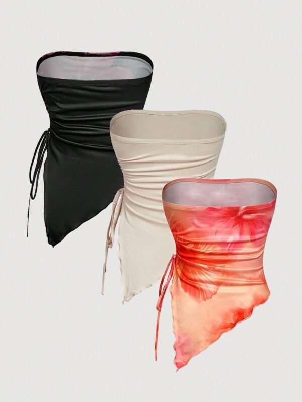http___img.ltwebstatic.com_v4_j_pi_2025_09_11_3e_175756878411c5ab4cb5c3f70f3bc40425438bfc49 Amazing SHEIN MOD 3pcs/Set Vintage Print Cropped Top With Side Tie Waist, Casual Wear,Vintage Top,Tea Party,Going Out,Old Money, Flower Tube Top,Summer Vacation,Holiday,Beach,Carnival Costume,Spring