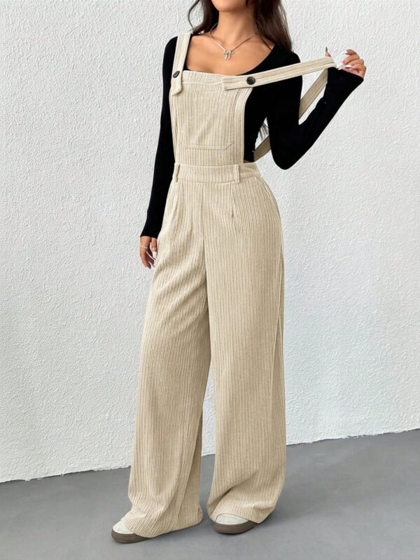 Top Trend SHEIN EZwear Women's Apricot Casual Jumpsuit, Minimalist Fashion For Everyday Wear, Autumn/Winter