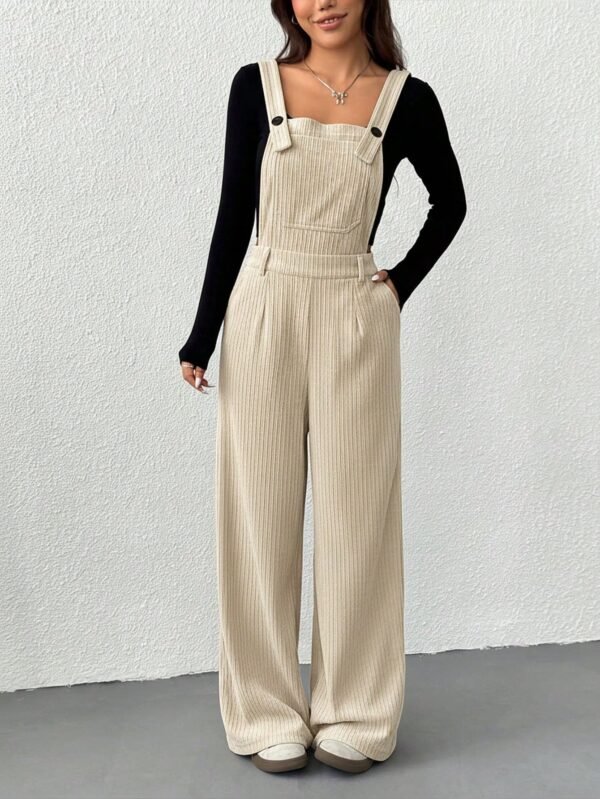 Top Trend SHEIN EZwear Women's Apricot Casual Jumpsuit, Minimalist Fashion For Everyday Wear, Autumn/Winter