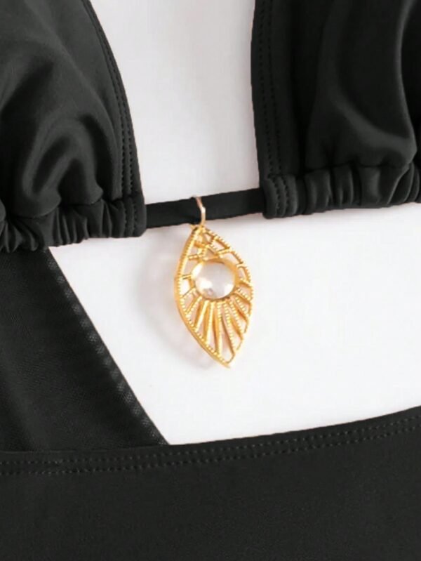 4pcs Sexy Solid Color Bikini Set With Sheer Cover-Up, Suitable For Vacation, Beach Party, Also Ideal For New Year And Valentine's Day, Exuding Elegance And Avant-Garde, Perfect Choice For Casual Women In Spring/Summer