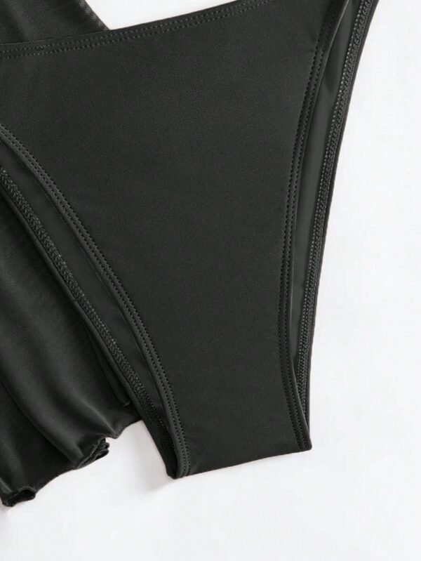 4pcs Sexy Solid Color Bikini Set With Sheer Cover-Up, Suitable For Vacation, Beach Party, Also Ideal For New Year And Valentine's Day, Exuding Elegance And Avant-Garde, Perfect Choice For Casual Women In Spring/Summer